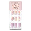 DASHING DIVA MAGICPRESS Burgundy Shine | Day to Night | Short, Square Shaped Press On Nails | Long Lasting (Lilac Bloom)