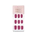 DASHING DIVA MAGICPRESS Plum Ice French | Day to Night | Short, Square Shaped Press On Nails | Long Lasting