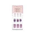DASHING DIVA MAGICPRESS Burgundy Shine | Day to Night | Short, Square Shaped Press On Nails | Long Lasting (Soft Violet)