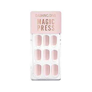 dashing diva magicpress  day to night  short square shaped press on nails  long lasting coral ice french