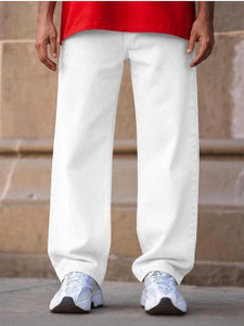 DASHING FIT Loose Fit Men White Jeans