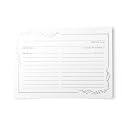50 Floral Border Silver Foil Recipe Cards - 4x6 inches