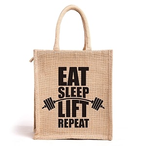 lunch box jute bag with zip amp bottle holder tiffin bags for office men amp womenfor outing amp travelling design 1