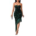 dasmzper Women39s Sexy Sequin Off The Shoulder