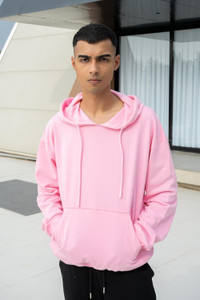 datalact men full sleeve solid hooded sweatshirt
