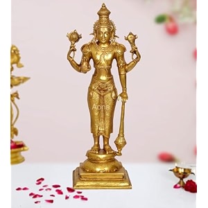 dattatreya brass four armed standing vishnu statue height 21 inches