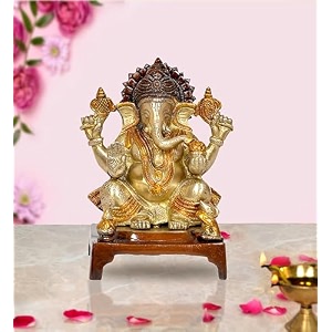 dattatreya brass lord ganesha idol ganesh statue decorative sculpture for home office mandir pooja showpiece height 75 inch