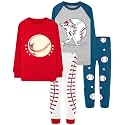 DAUGHTER QUEEN Boys Pajamas 4 Pieces Long Set 100% Cotton Sleepwear Size 18 Months-12 Years