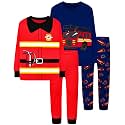 DAUGHTER QUEEN Boys Pajamas 4 Pieces Long Set 100% Cotton Sleepwear Size 18 Months-12 Years