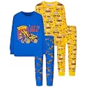 DAUGHTER QUEEN Boys Pajamas 4 Pieces Long Set 100% Cotton Sleepwear Size 18 Months-12 Years