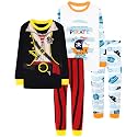 DAUGHTER QUEEN Boys Pajamas 4 Pieces Long Set 100% Cotton Sleepwear Size 18 Months-12 Years