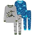DAUGHTER QUEEN Boys Pajamas 4 Pieces Long Set 100% Cotton Sleepwear Size 18 Months-12 Years