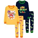 DAUGHTER QUEEN Boys Pajamas 4 Pieces Long Set 100% Cotton Sleepwear Size 18 Months-12 Years