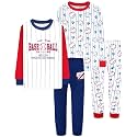 DAUGHTER QUEEN Boys Pajamas 4 Pieces Long Set 100% Cotton Sleepwear Size 18 Months-12 Years