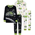 DAUGHTER QUEEN Boys Pajamas 4 Pieces Long Set 100% Cotton Sleepwear Size 18 Months-12 Years