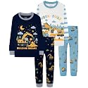 DAUGHTER QUEEN Boys Pajamas 4 Pieces Long Set 100% Cotton Sleepwear Size 18 Months-12 Years