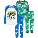 DAUGHTER QUEEN Boys Pajamas 4 Pieces Long Set 100% Cotton Sleepwear Size 18 Months-12 Years
