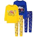 DAUGHTER QUEEN Boys Pajamas 4 Pieces Long Set 100% Cotton Sleepwear Size 18 Months-12 Years