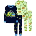DAUGHTER QUEEN Boys Pajamas 4 Pieces Long Set 100% Cotton Sleepwear Size 18 Months-12 Years