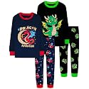 DAUGHTER QUEEN Boys Pajamas 4 Pieces Long Set 100% Cotton Sleepwear Size 18 Months-12 Years