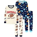 DAUGHTER QUEEN Boys Pajamas 4 Pieces Long Set 100% Cotton Sleepwear Size 18 Months-12 Years