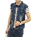 Mens Denim Vest Jacket Sleeveless Trucker Jean Jacket