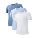 DAVID ARCHY Men's Bamboo Rayon Moisture-Wicking V-Neck Undershirt 3 or 5 Pack