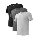 DAVID ARCHY Men's Bamboo Rayon Moisture-Wicking V-Neck Undershirt 3 or 5 Pack