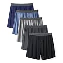 DAVID ARCHY Men's Bamboo Rayon Boxers, Cooling Breathable Underwear