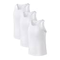 DAVID ARCHY Men's Undershirts Combed Cotton Tank Tops Soft Moisture-Wicking Shirt Breathable A-Shirt for Men 3 Pack
