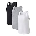 DAVID ARCHY Men's Undershirts Combed Cotton Tank Tops Soft Moisture-Wicking Shirt Breathable A-Shirt for Men 3 Pack