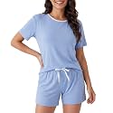 DAVID ARCHY Pajamas for Women Set Cooling Lounge Sets Soft Loungewear with Pockets for Summer Night Sweats