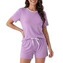 DAVID ARCHY Pajamas for Women Set Cooling Lounge Sets Soft Loungewear with Pockets for Summer Night Sweats
