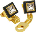 David Klein Brass Cufflink (Gold, Black)