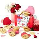 David’s Cookies Shortbread Cookies in Sweet Sampler Tin – Original and Chocolate Chip Shortbread Cookies in a Love-Themed Gift Tin – Gourmet Food Gift Basket for Her, Him