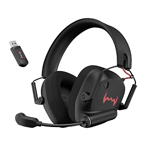 dawg headbug g60 lightweight wireless gaming headphones 20ms ultra low latency 24ghz bluetooth v54 40mm neodymium drivers crystal clear mic soft leatherlite headband for ps5 ps4 pc mobile