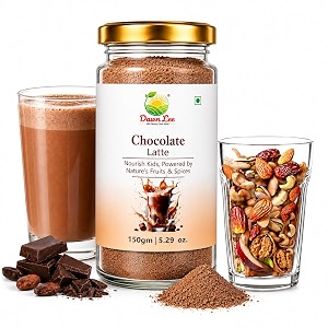 dawn lee chocolate latte health amp nutrition drink 150 g milk masala no refined sugar milk powder healthy tasty natural herbs ingredients  kashmiri mamra cocoa beans