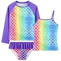 DAXIANG Girls Rash Guard Swimsuit Long Sleeve