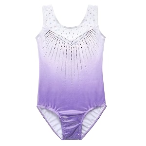 DAXIANG Gymnastics Leotard Rainbow Stripes Ballet Tutu