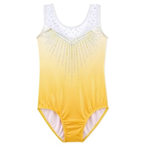 DAXIANG Gymnastics Leotard Rainbow Stripes Ballet Tutu