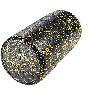 day 1 fitness high density muscle foam rollers - sports massage rollers for stretching physical therapy deep tissue myofascial release - ideal for exercise and pain relief - speckled yellow 12