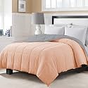 Day Care - 150 GSM AC Comforter Hotel Quality-Down Alternative Reversible Comforter (60" x 90" Inches/152cm x 228cm) - All Season |AC Comforter/Blanket/Quilt/Rajai Single Bed|Silver/Peach