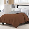Day Care - 200 GSM AC Comforter Hotel Quality-Down Alternative Reversible Comforter (90" x 100" Inches/228cm x 254cm) - All Season |AC Comforter/Blanket/Quilt/Rajai Double Bed|Silver/Chocolate Brown