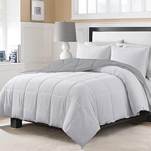 day care - 200 gsm soft ac comforter hotel quality-down alternative reversible comforter 9034 x 9034 inches228cm x 228cm - all season ac comforterblanketquiltrajai queen sizesilverwhite