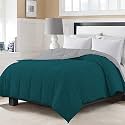 Day Care - 200 GSM Soft AC Comforter Hotel Quality-Down Alternative Reversible Comforter (60" x 90" Inches/152cm x 228cm) - All Season |AC Comforter/Blanket/Quilt/Rajai Single Bed|Silver/Teal