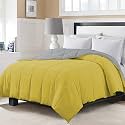 Day Care - 200 GSM Soft AC Comforter Hotel Quality-Down Alternative Reversible Comforter (60" x 90" Inches/152cm x 228cm) - All Season |AC Comforter/Blanket/Quilt/Rajai Single Bed|Silver/Gold Yellow