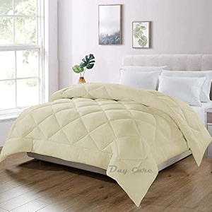 day care king size bed comforter for winter - 500 gsm diamond stitch microfiber 9234 x 10634 inches233cm x 269cm - ivory