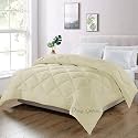 Day Care King Size Bed Comforter for Winter - 500 GSM Diamond Stitch Microfiber (92" x 106" Inches/233cm x 269cm) - Ivory