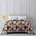 Day Care Printed Comforter Double Bed | 200 GSM Microfiber |Comforter Double Bed Blanket for All Season - AC Comforter/Rajai/Dohor/Quilt/Duvet - Brown Printed