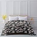 Day Care Printed Comforter Single Bed | 200 GSM Microfiber | Comforter Single Bed Blanket for All Season - AC Comforter/Rajai/Dohor/Quilt/Duvet - Grey Printed